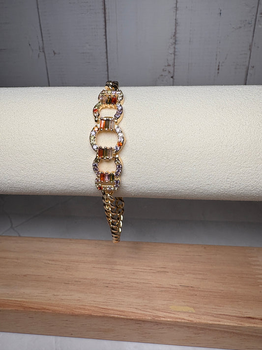 Cuban Link Bracelet with Crystals
