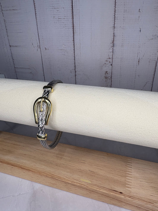 Lock & Layer Bangle Two-Tone