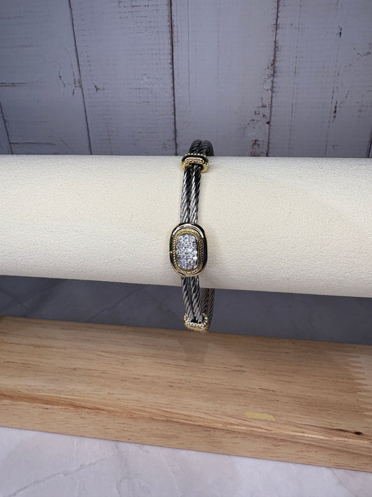 Celeste Crystal Two-Tone Bangle