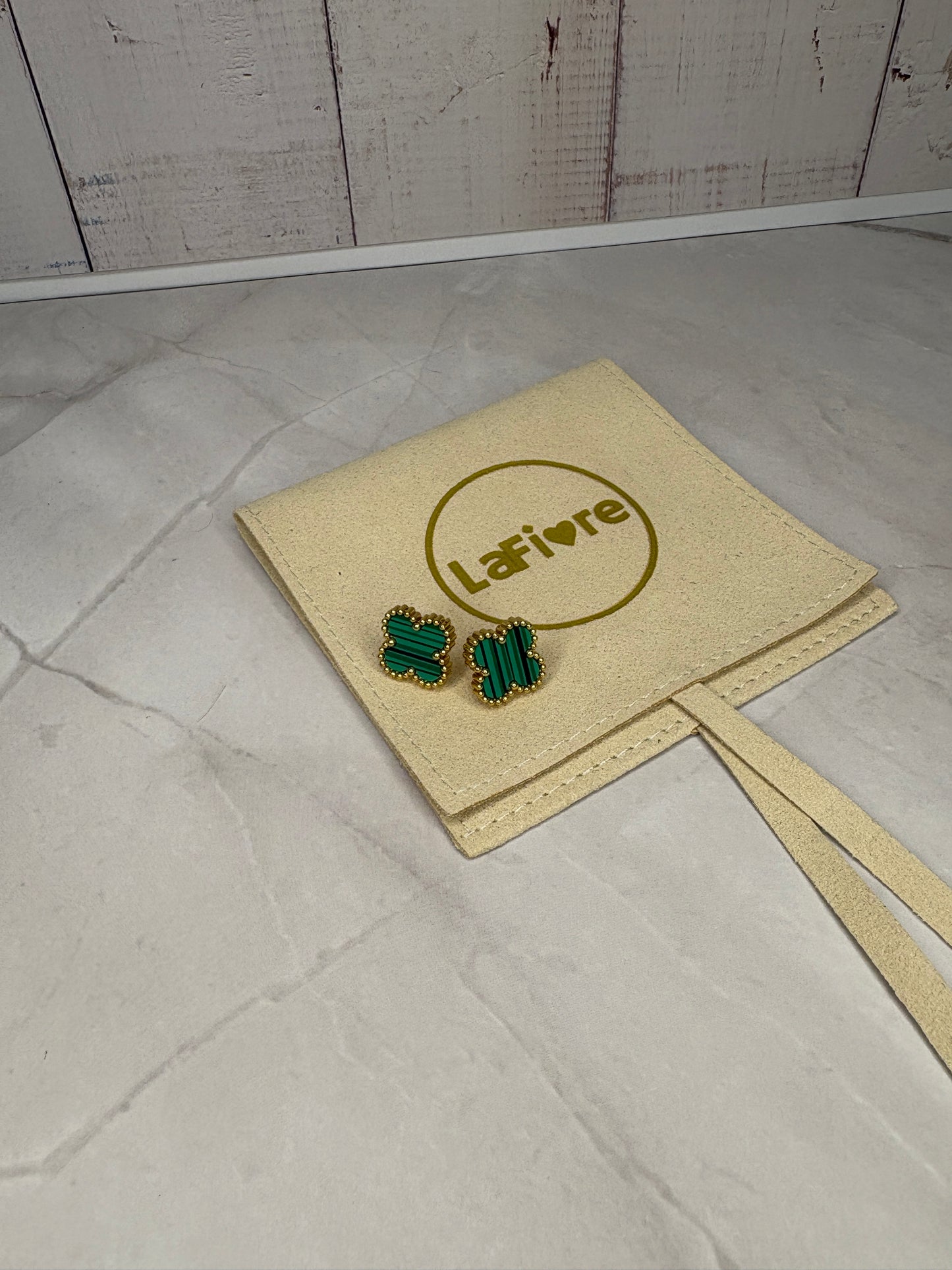 Gold Stud Clover Earrings