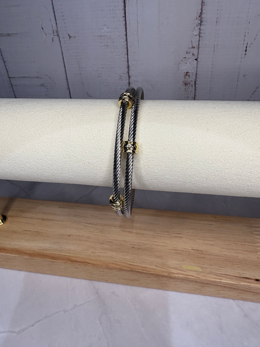 Two Tone Bangle Bracelet