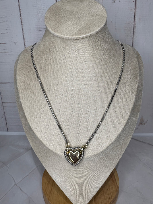 Hopeless Heart Two Tone Necklace