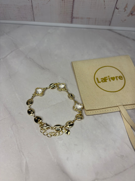 Clear Crystal Clover Bracelet