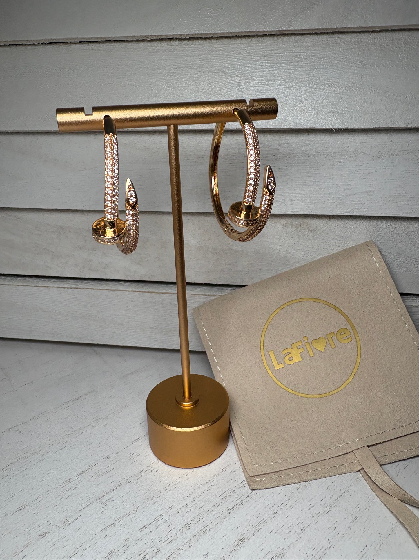 Nail Hoop Earrings