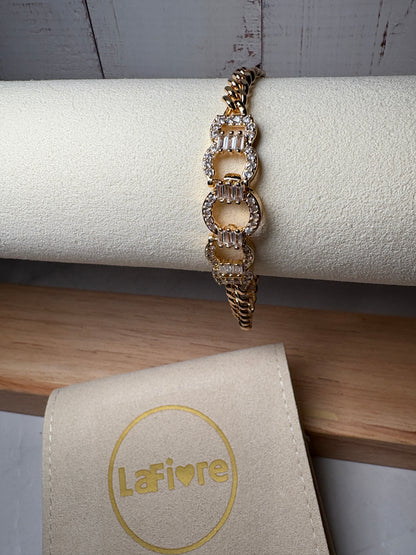 Cuban Link Bracelet with Crystals