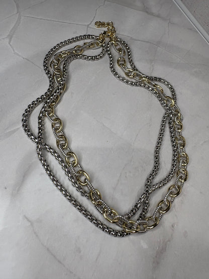Two Tone Three Layer Necklace