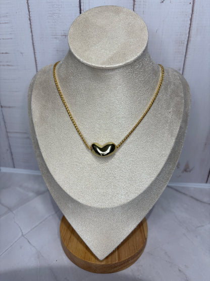 Crazy Heart Gold Necklace