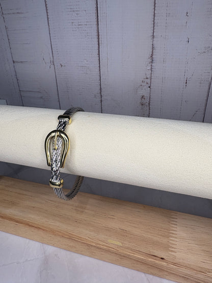 Lock & Layer Bangle Two-Tone