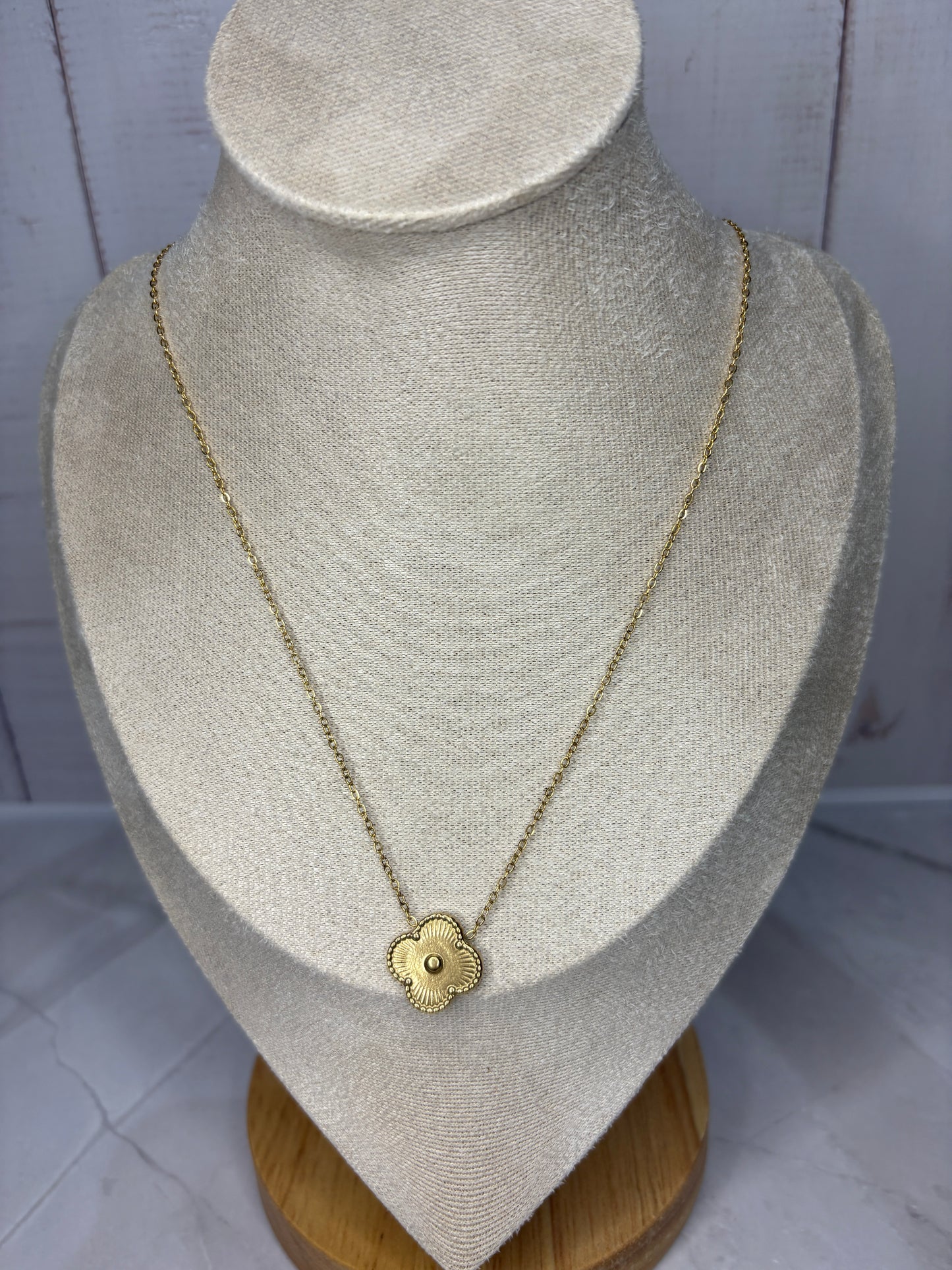 Gold Clover Charm Necklace