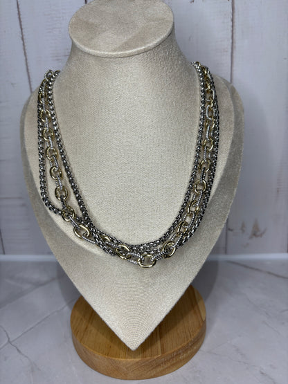 Two Tone Three Layer Necklace