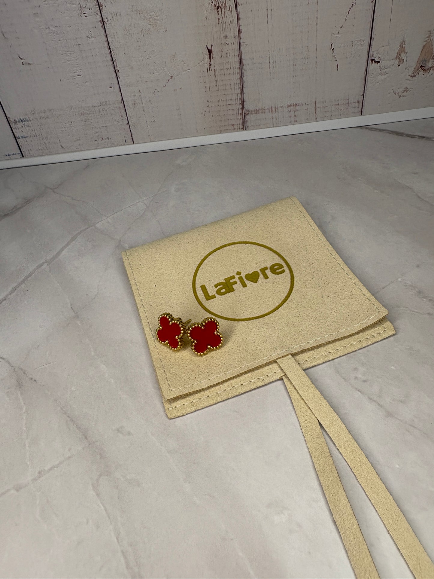 Gold Stud Clover Earrings