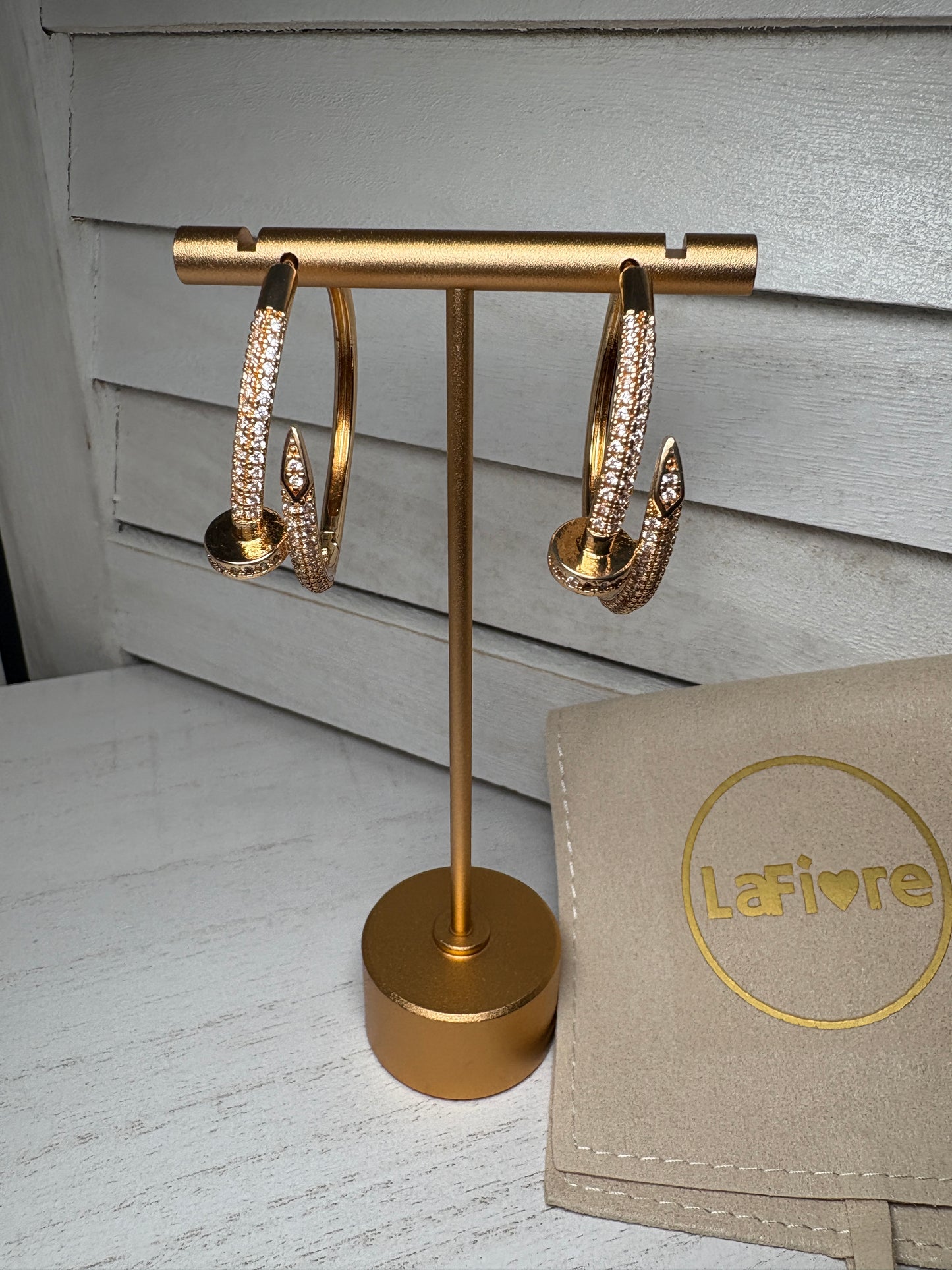 Nail Hoop Earrings