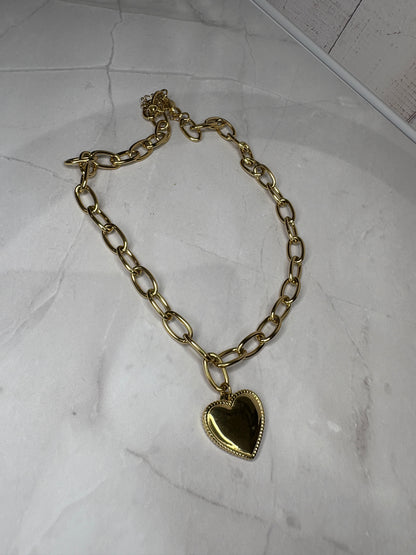 Fancy Heart Gold Necklace
