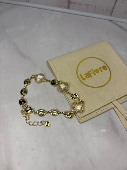 Clear Crystal Clover Bracelet