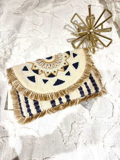 Ocean Blue Handmade Envelope Summer Clutch