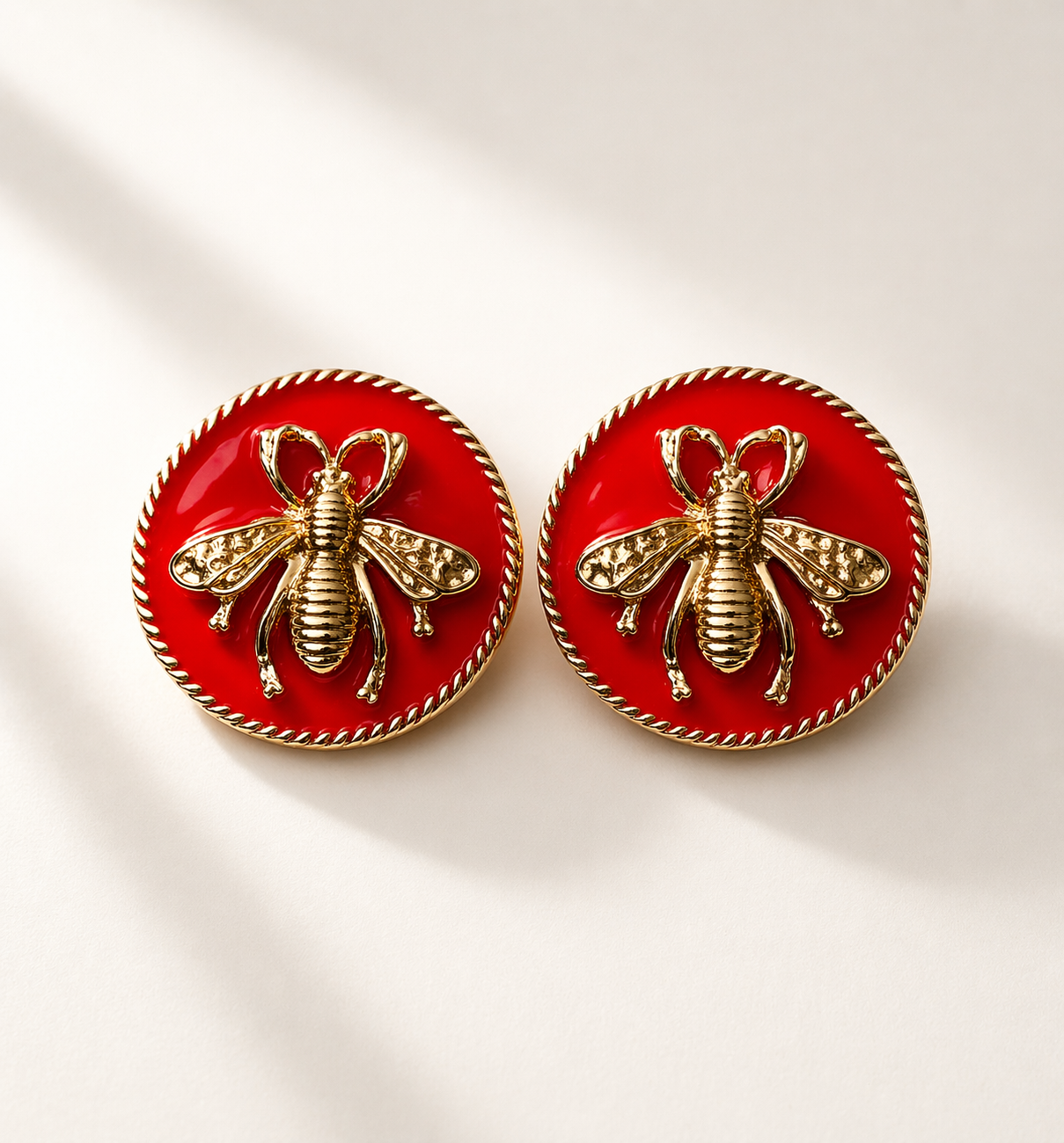 Red Bee Earrings