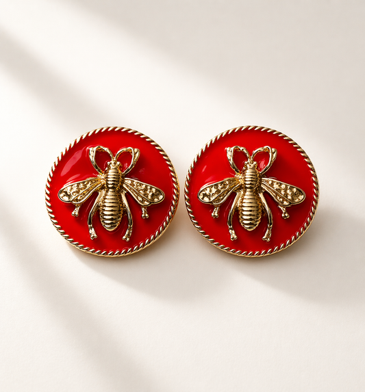Red Bee Earrings
