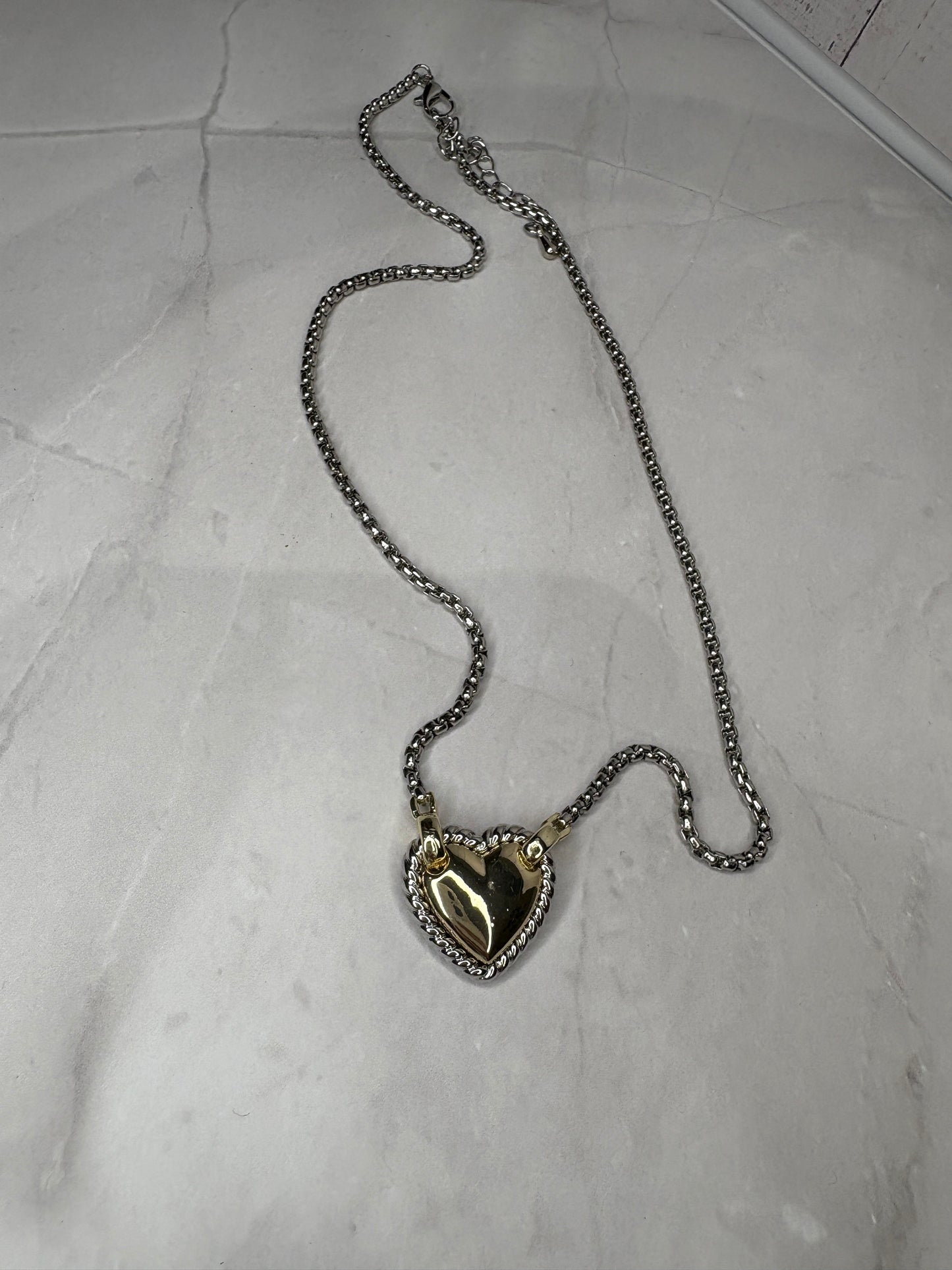 Hopeless Heart Two Tone Necklace