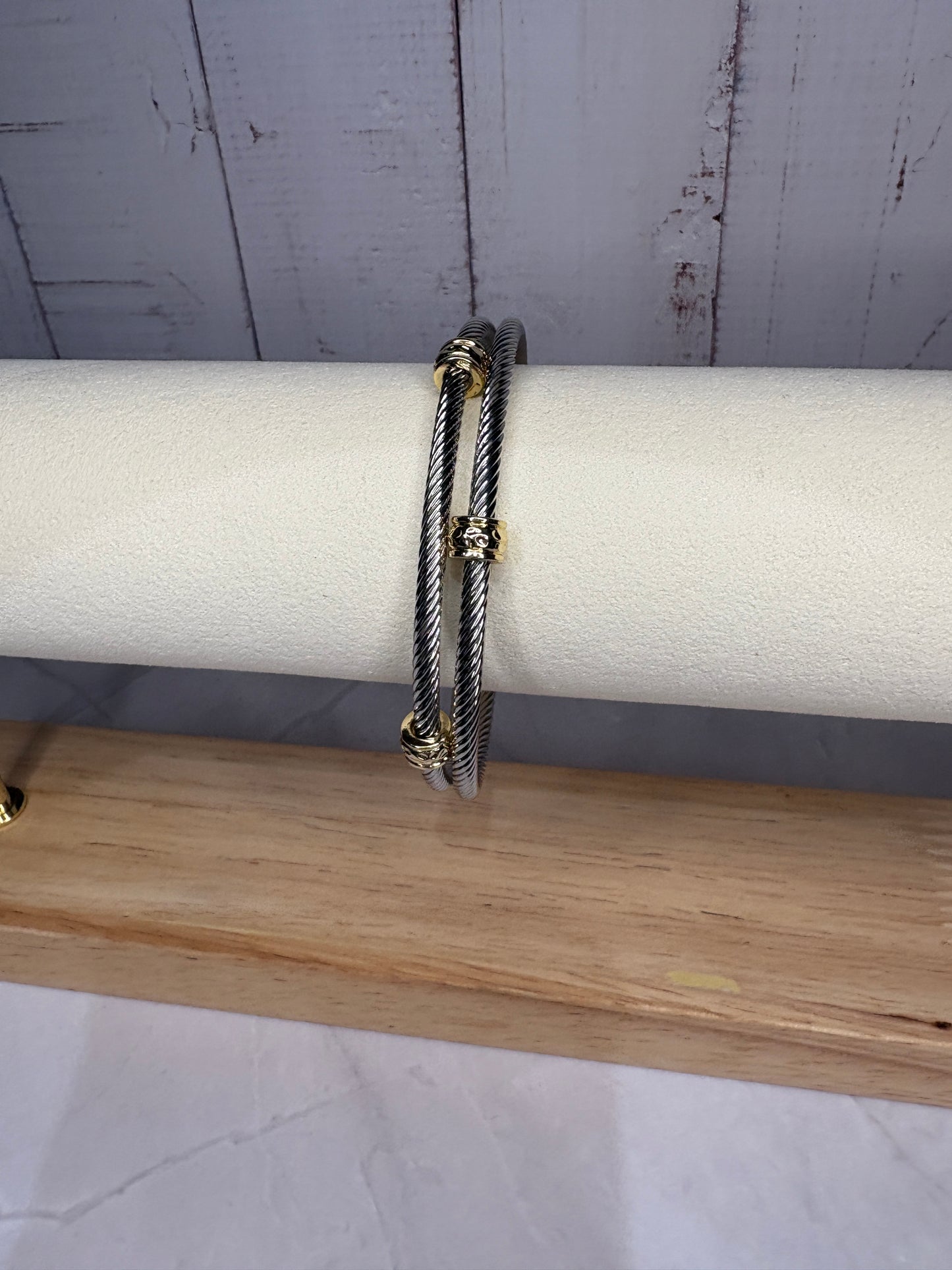 Two Tone Bangle Bracelet