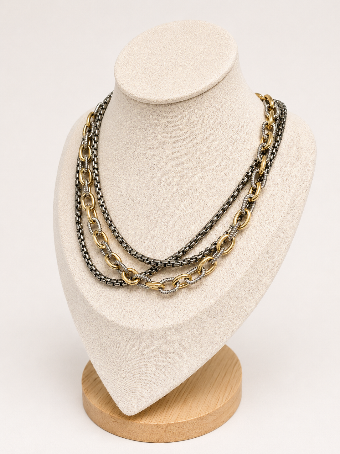 Two Tone Three Layer Necklace