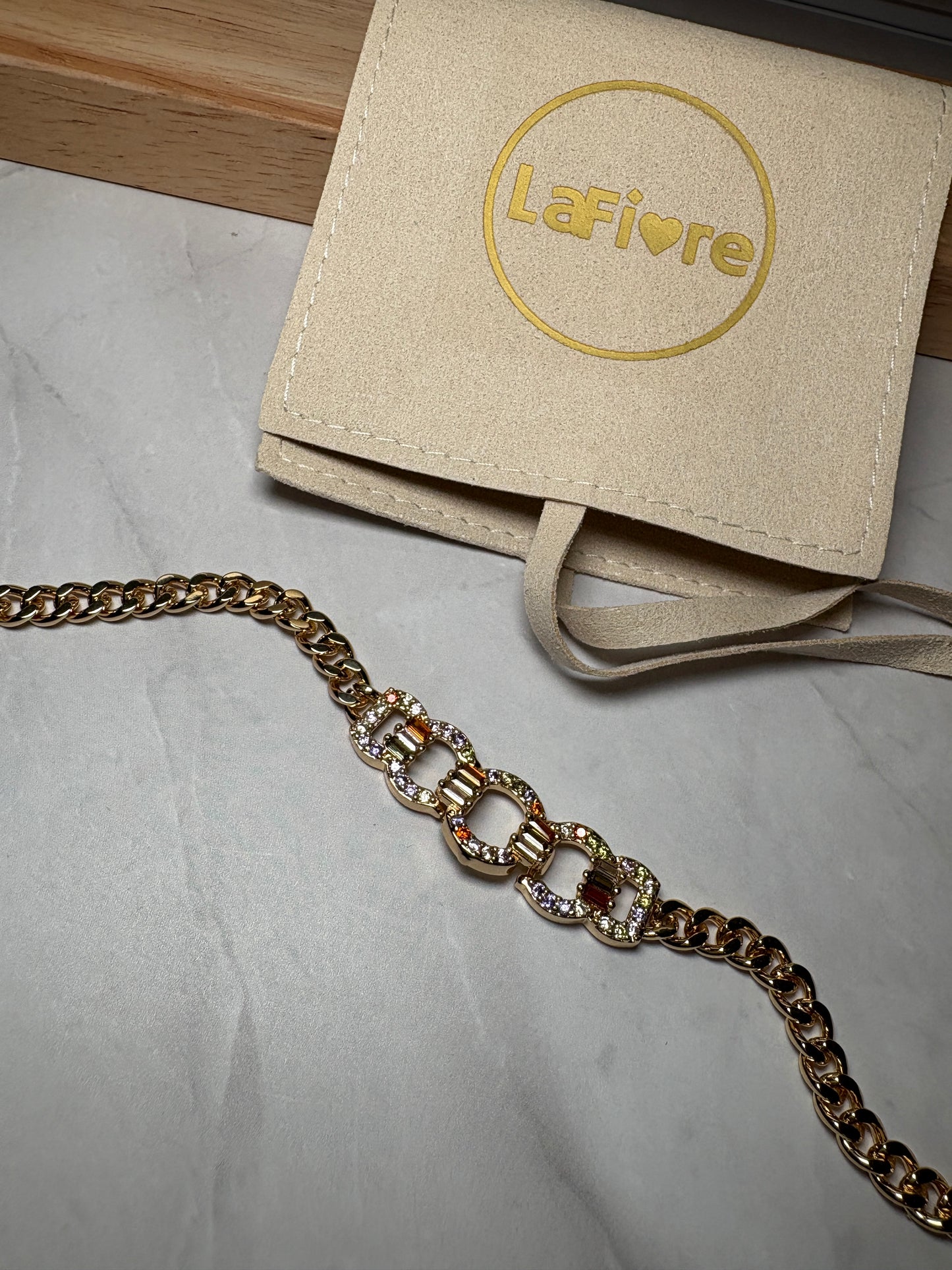 Cuban Link Bracelet with Crystals