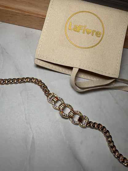 Cuban Link Bracelet with Crystals