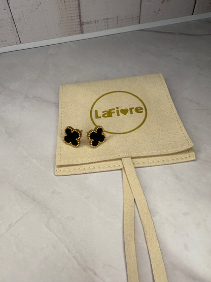 Gold Stud Clover Earrings