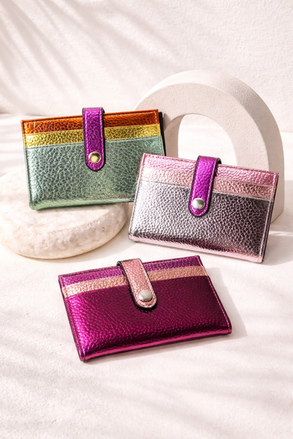 Metallic Bifold Small Wallet