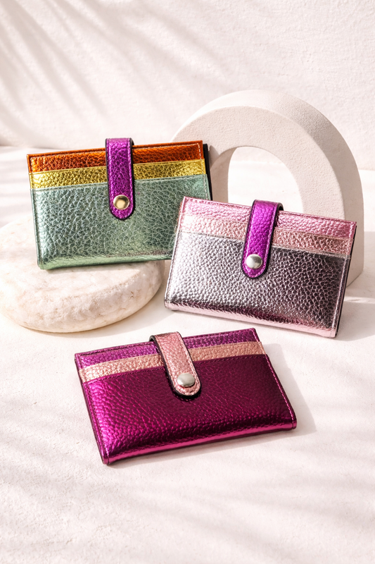 Metallic Bifold Small Wallet