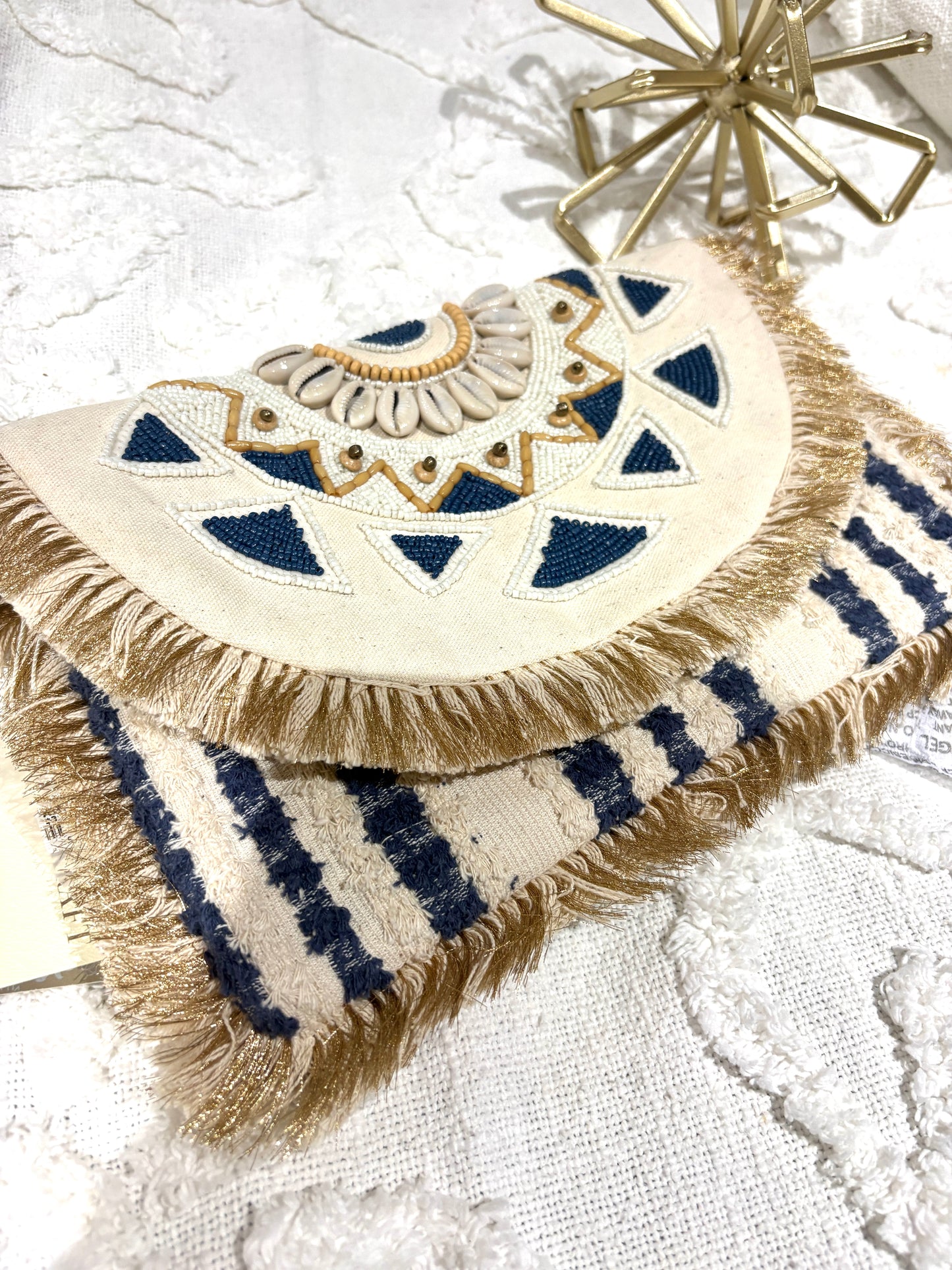 Ocean Blue Handmade Envelope Summer Clutch