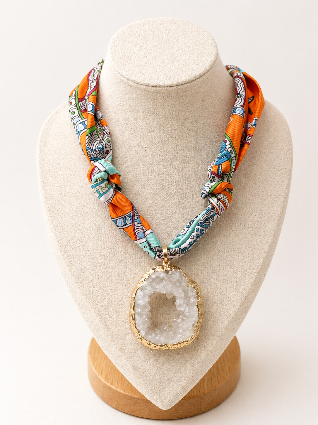 Quartz Crystal Scarf Necklace