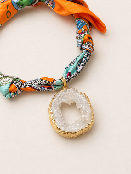 Quartz Crystal Scarf Necklace