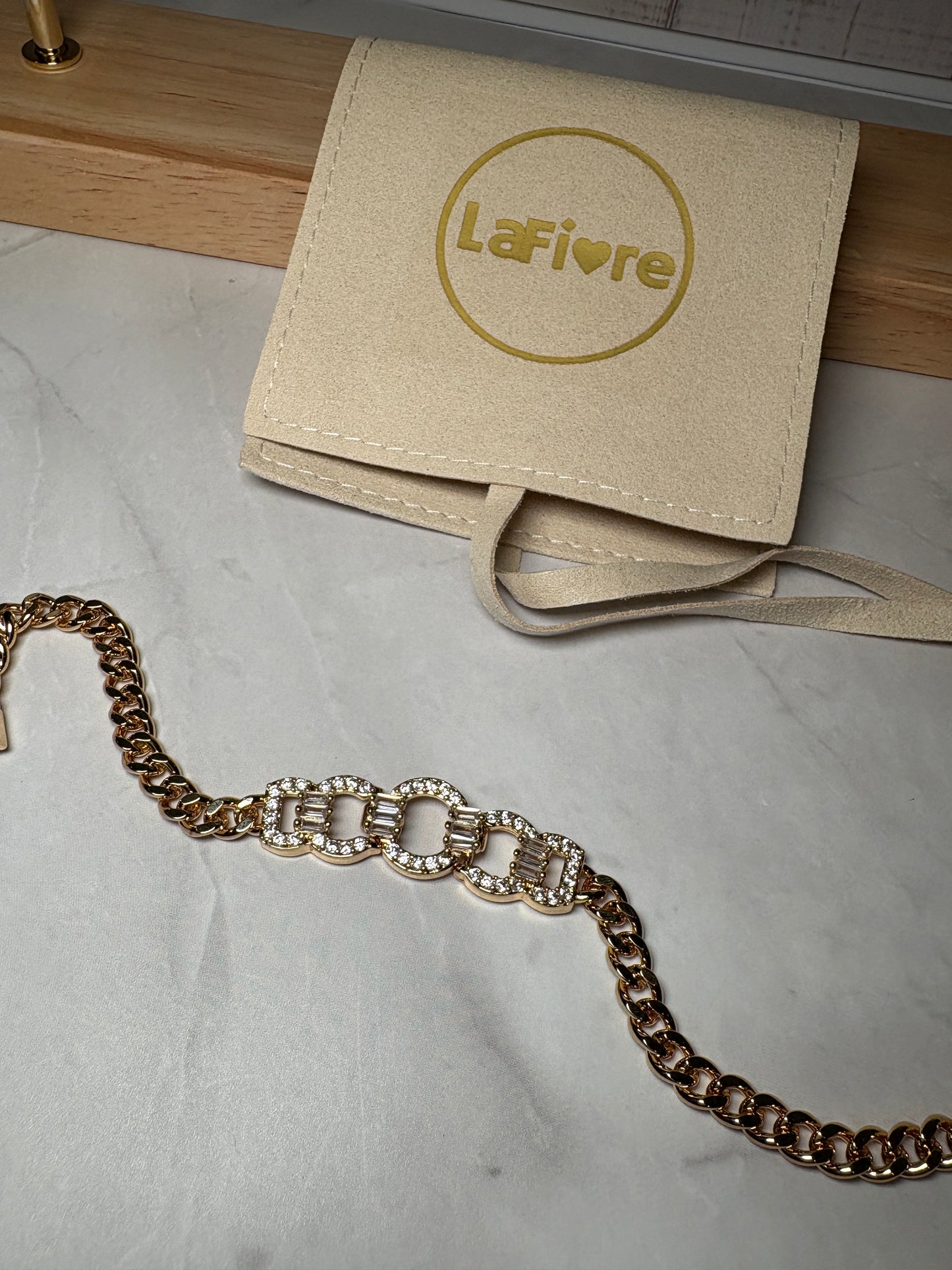 Cuban Link Bracelet with Crystals