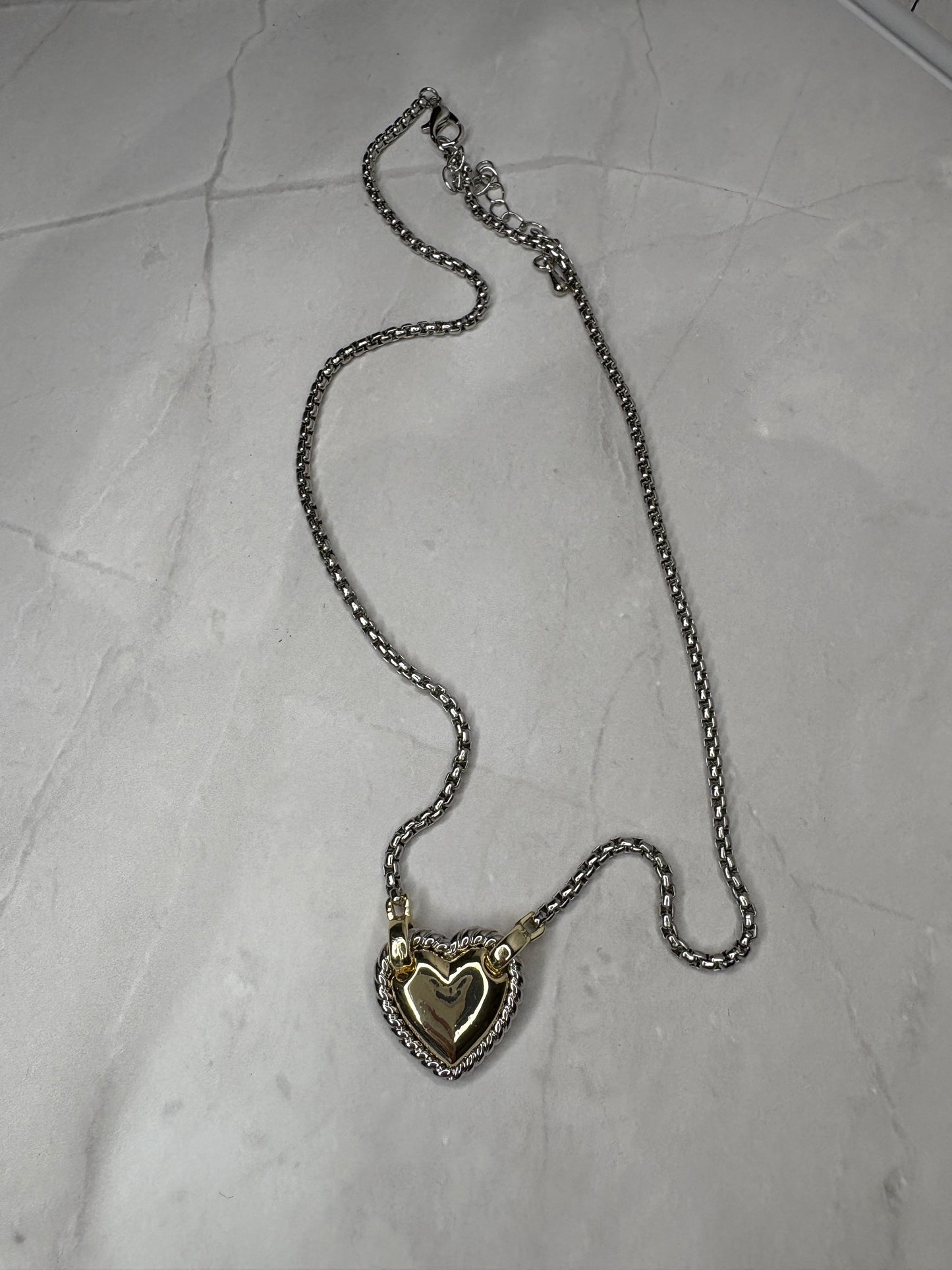 Hopeless Heart Two Tone Necklace