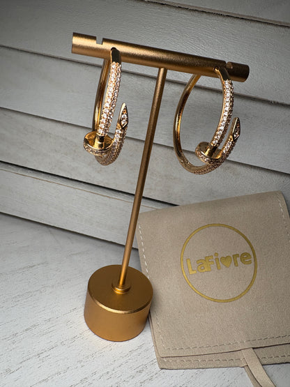 Nail Hoop Earrings