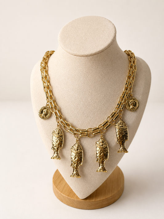 Golden Hour Sardine Necklace 18k Plated Gold