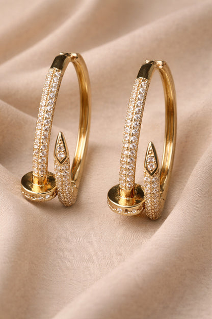 Nail Hoop Earrings