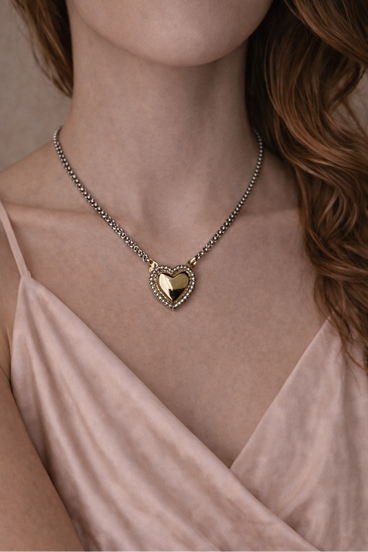 Hopeless Heart Two Tone Necklace
