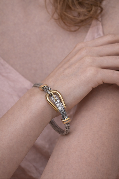 Lock & Layer Bangle Two-Tone