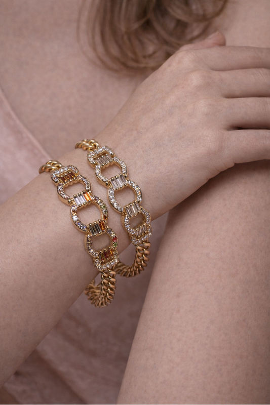 Cuban Link Bracelet with Crystals