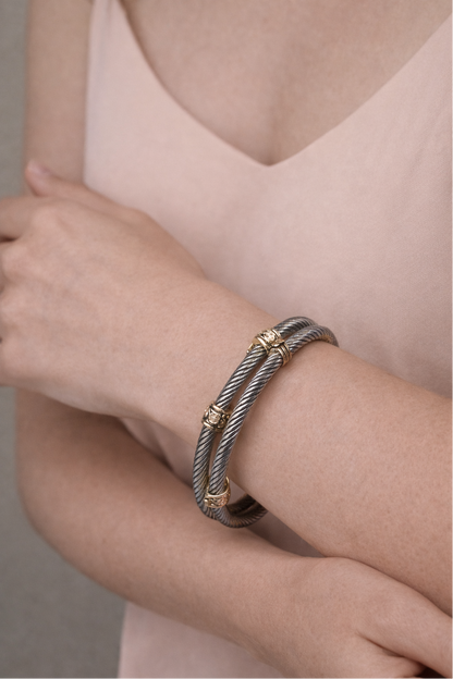 Two Tone Bangle Bracelet