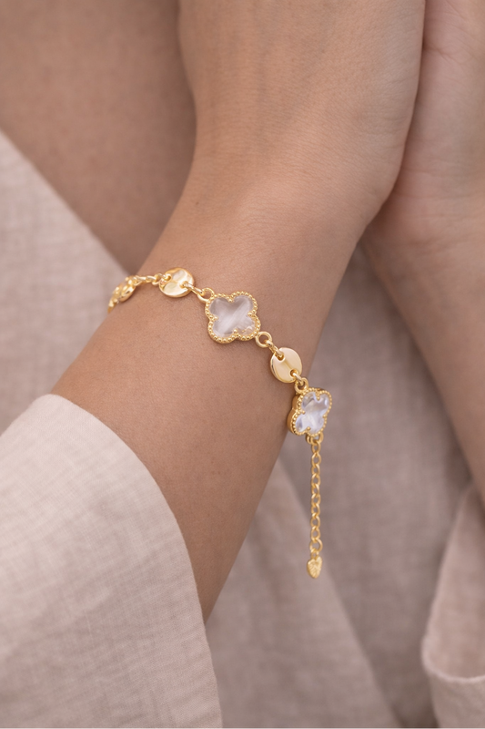 Clear Crystal Clover Bracelet