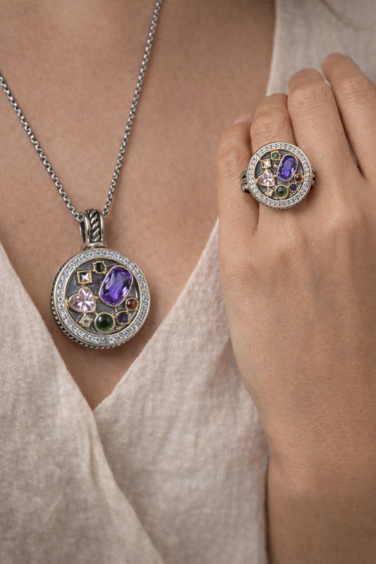 Dazzling Two Tone Set- Ring 7